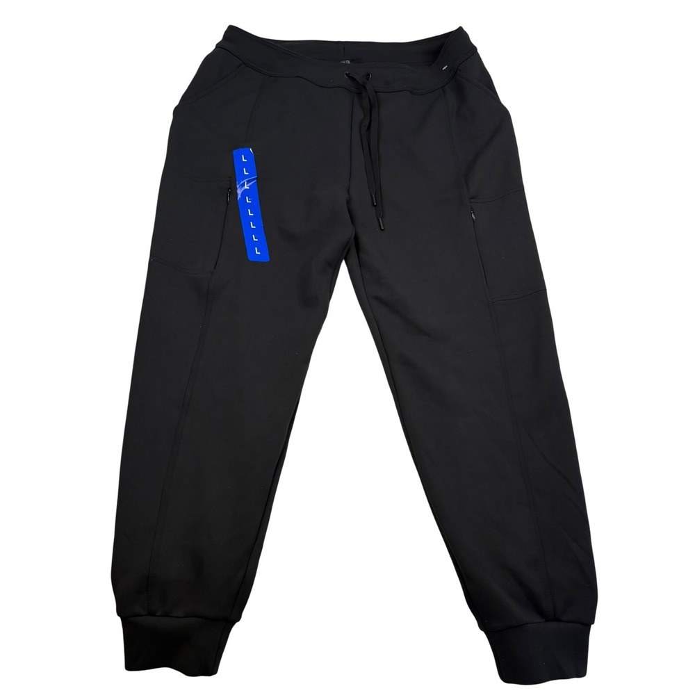 32 Degrees Heat Mens Black Jogger Pants Cargo Zipper Pockets Size L